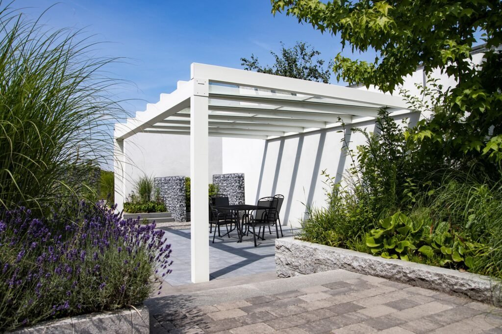 Aluxe UltraLine Compact overkapping in RAL 9010 wit