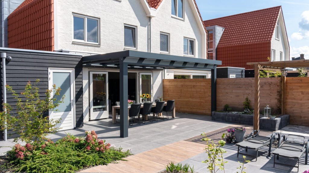 Aluxe UltraLine Classic in RAL 7016 antracietgrijs met dichte zijwand